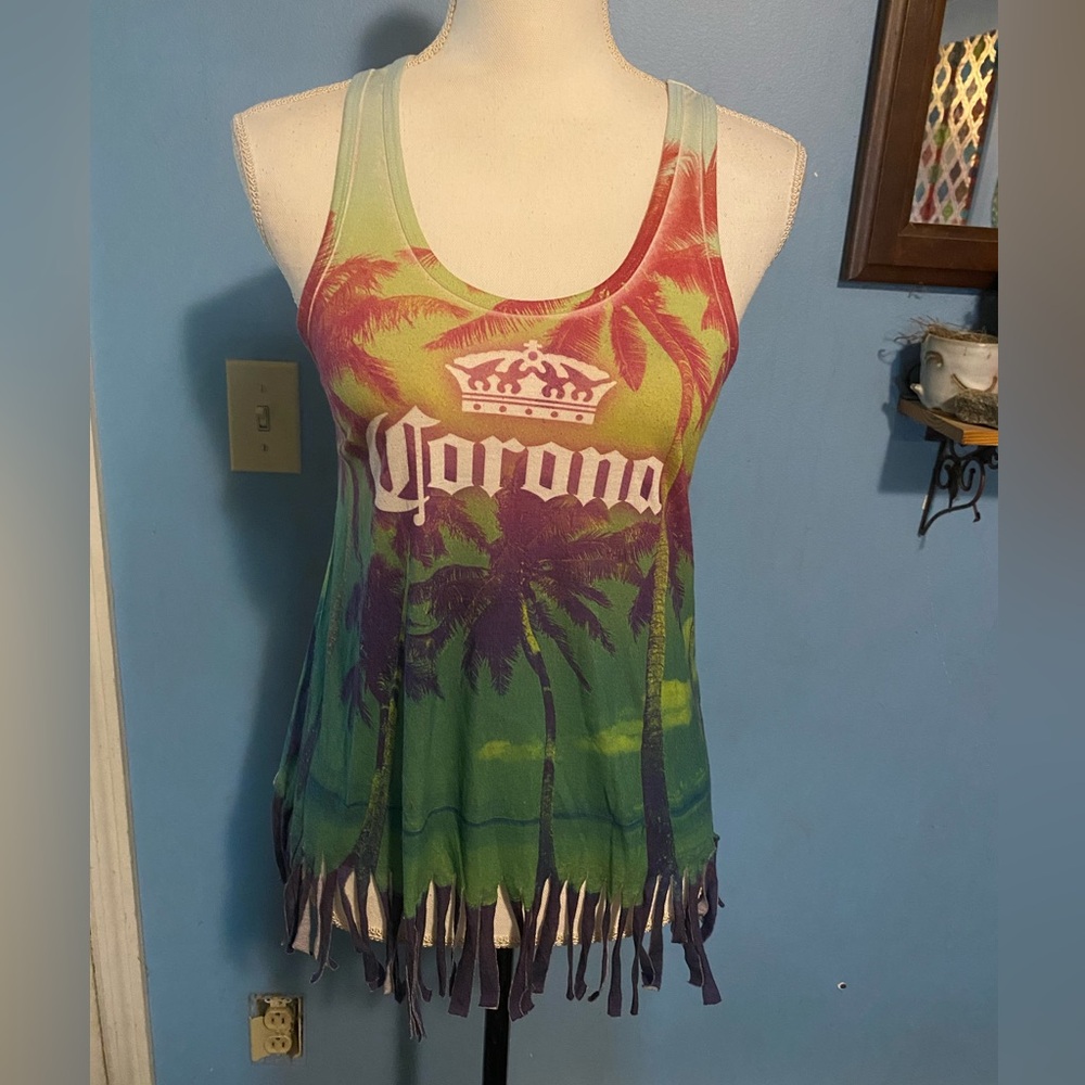 Corona, Colorful, Fringe, Tank Top